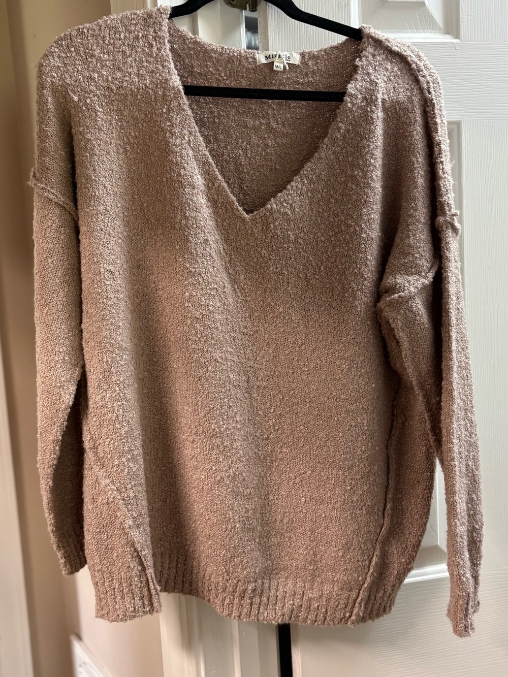 Miracle Cozy V-Neck Sweater in Taupe